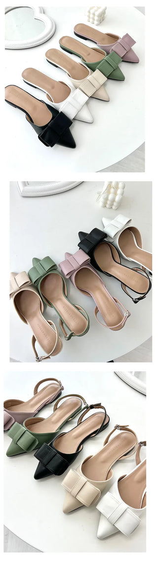 Ribbon mule, loafer, slipper, slingback flat, loafer, slingback heel, mid-heel shoe