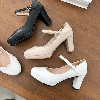 Alma Gaboshi Mary Jane Wedge Heel Pumps (7cm)