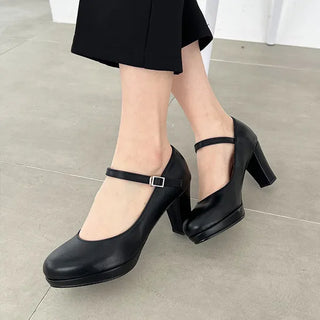 Alma Gaboshi Mary Jane Wedge Heel Pumps (7cm)