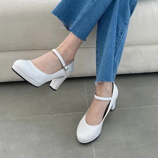 Alma Gaboshi Mary Jane Wedge Heel Pumps (7cm)