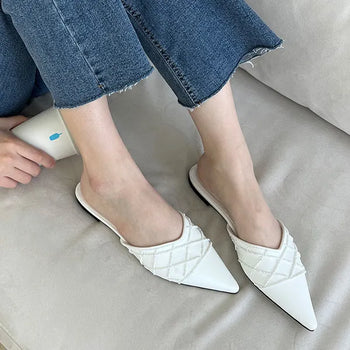 Stiletto Pearl Slippers Bloafer Mule (1cm)