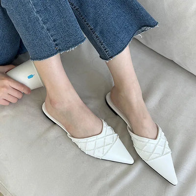 Stiletto Pearl Slippers Bloafer Mule (1cm)