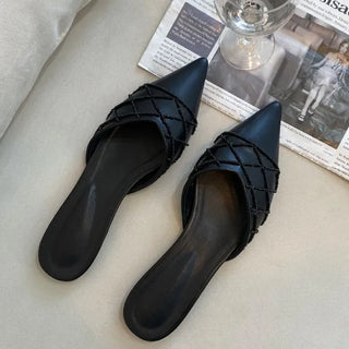 Stiletto Pearl Slippers Bloafer Mule (1cm)