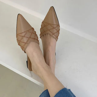 Stiletto Pearl Slippers Bloafer Mule (1cm)