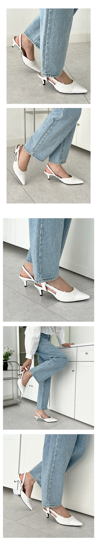 /5cm VER added] Meren Tweed Stiletto Slingback (3cm)