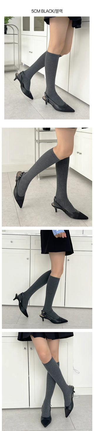 /5cm VER added] Meren Tweed Stiletto Slingback (3cm)