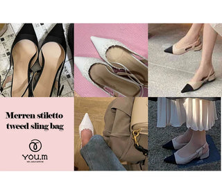 /5cm VER added] Meren Tweed Stiletto Slingback (3cm)