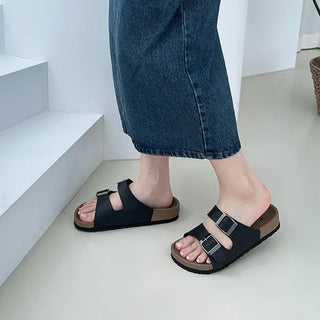 Andrew Birken Two-Buckle Slipper Bloafer Summer Sandals