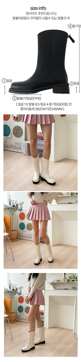 Blair Wide-legged Autumn Half Boots (4cm)