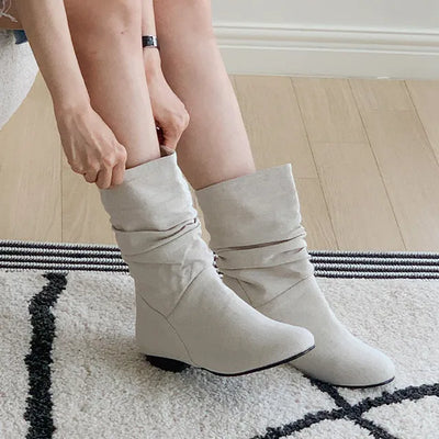 Roan Oversized Linen Ma Mid-Ankle Boots (3cm)