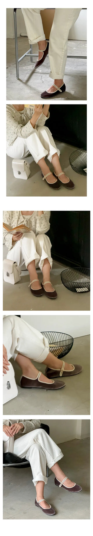 Oversized Oslo Velvet Mary Jane Hidden Banding Loafer Flats (1cm)