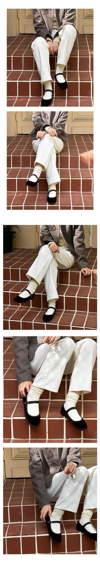 Oversized Oslo Velvet Mary Jane Hidden Banding Loafer Flats (1cm)