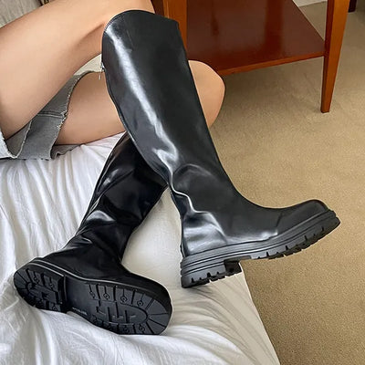 Bella Boots VOL 2 Oversized/Fall Western Slim Fit Line Long Boots All-Zip Point (4.5cm)