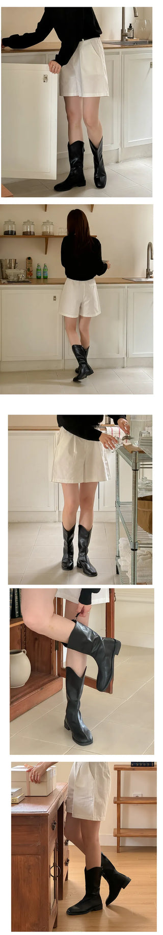 Karin Fall Western Wide Leg Long Boots (3cm)