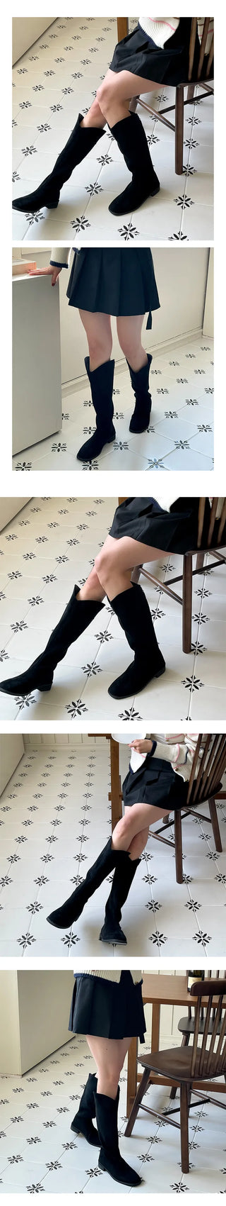 Karin Fall Western Wide Leg Long Boots (3cm)