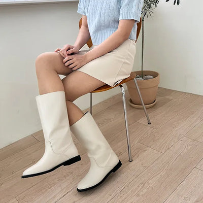 255 Christina Weston Chubby Half-Middle Boots (2.5cm)