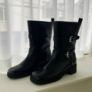 Blake Two-Buckle Biker Boots Walker (3cm)