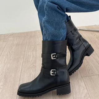 Blake Two-Buckle Biker Boots Walker (3cm)