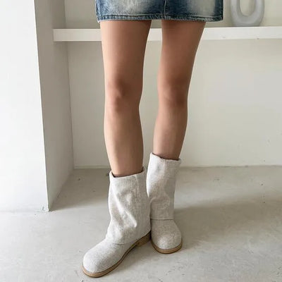 Nolan Linen 66 Fall Long Ankle Boots (2.5cm)