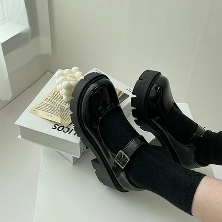 Lucy high heel Velcro buckle walker loafers