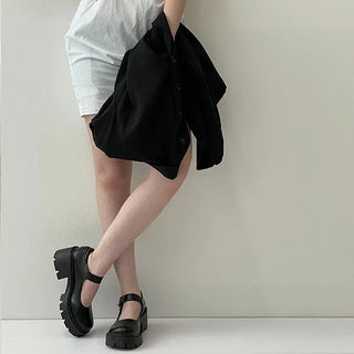 Lucy high heel Velcro buckle walker loafers