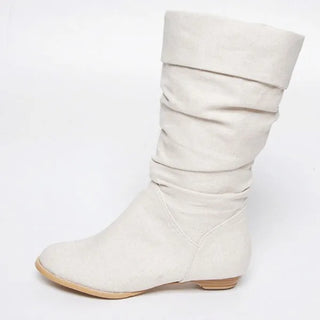 Jenne Linen Autumn Long Boots (2cm)