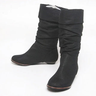 Jenne Linen Autumn Long Boots (2cm)