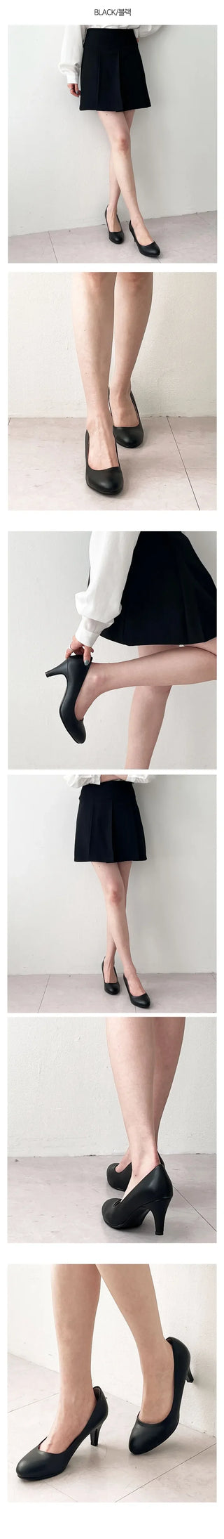 Borin Basic Simple Interview Shoes Big Size Middle Heel (7/5cm)