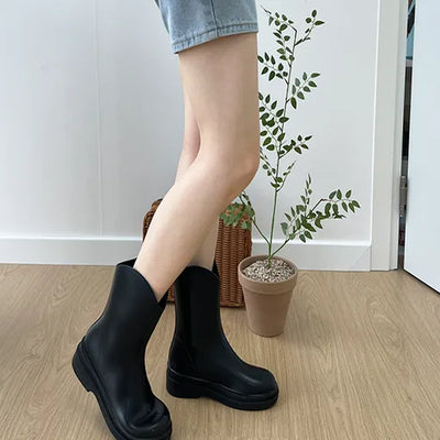 Western Line Rain Half-Middle Boots (4.5cm)