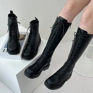 Glossy Boren strap-adjustable fall long/short walker boots