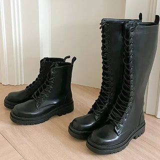 Glossy Boren strap-adjustable fall long/short walker boots