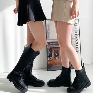 Glossy Boren strap-adjustable fall long/short walker boots