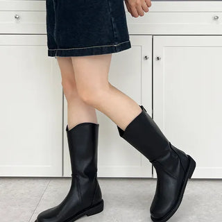 High-quality Noblen Fall Western Line Middle Half Boots (3cm)