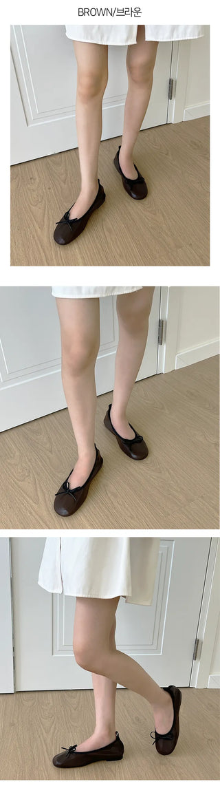 Jane lightweight round-toe ribbon flats (1cm)