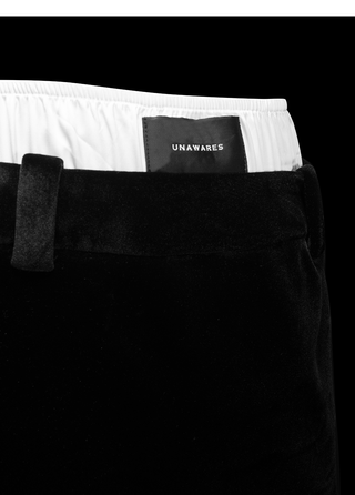 [UNAWARES] Double-Layer Waist Velvet Texture Mini Skirt
