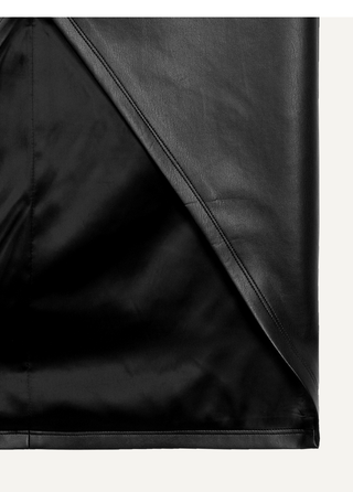 [UNAWARES] Cross Slit Leather Skirt