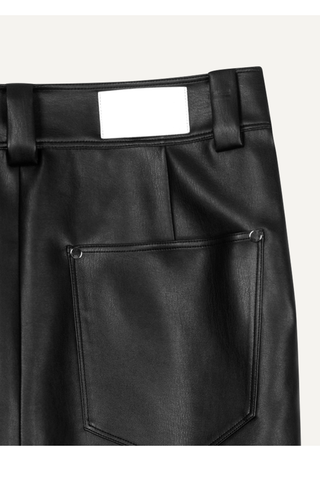 [UNAWARES] Cross Slit Leather Skirt