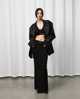 [UNAWARES] Satin Acetate Structure Collar Suit