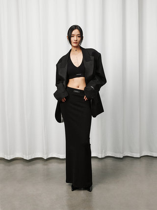 [UNAWARES] Satin Acetate Structure Collar Suit