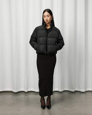[UNAWARES] Embroidery Short Cotton-Padded Jacket