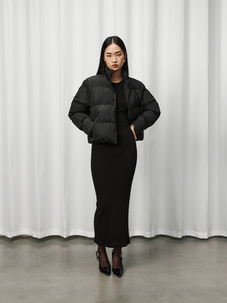 [UNAWARES] Embroidery Short Cotton-Padded Jacket