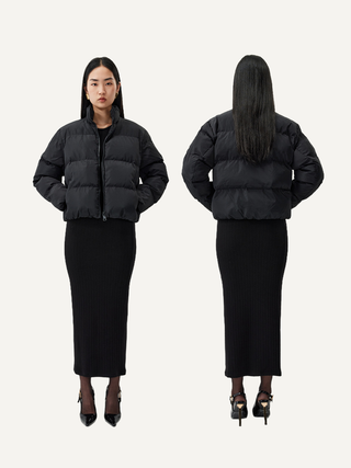 [UNAWARES] Embroidery Short Cotton-Padded Jacket