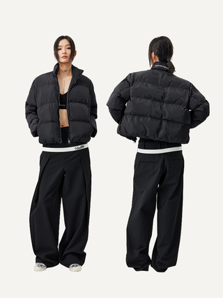 [UNAWARES] Embroidery Short Cotton-Padded Jacket