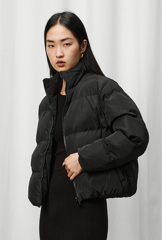 [UNAWARES] Embroidery Short Cotton-Padded Jacket