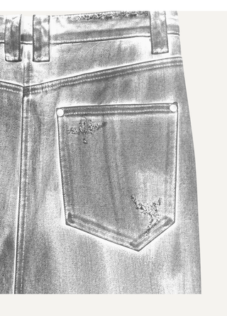 [UNAWARES] SS24 Fishtail Dirty Denim Skirt