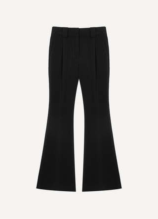 [UNAWARES] Chiffon Fabric Draping Single Pleated Flared Trousers