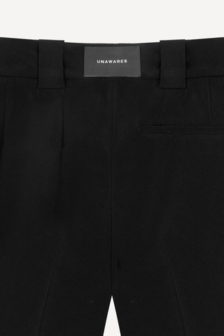 [UNAWARES] Chiffon Fabric Draping Single Pleated Flared Trousers