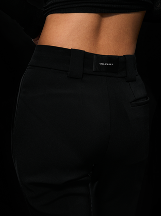 [UNAWARES] Chiffon Fabric Draping Single Pleated Flared Trousers