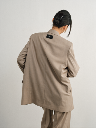 [UNAWARES] Old Money Merino Wool Collar Padded Shoulder Suit