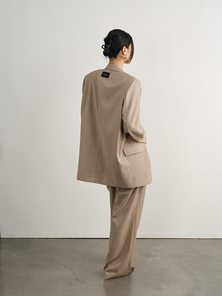 [UNAWARES] Old Money Merino Wool Collar Padded Shoulder Suit